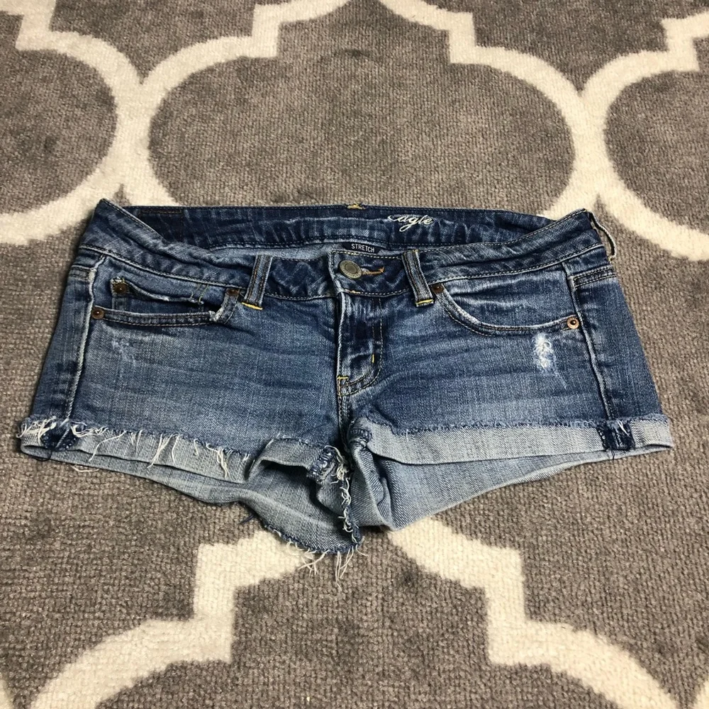 American Eagle Outfitters Shorts Womens 4 Stretch Distressed Denim Cuffed